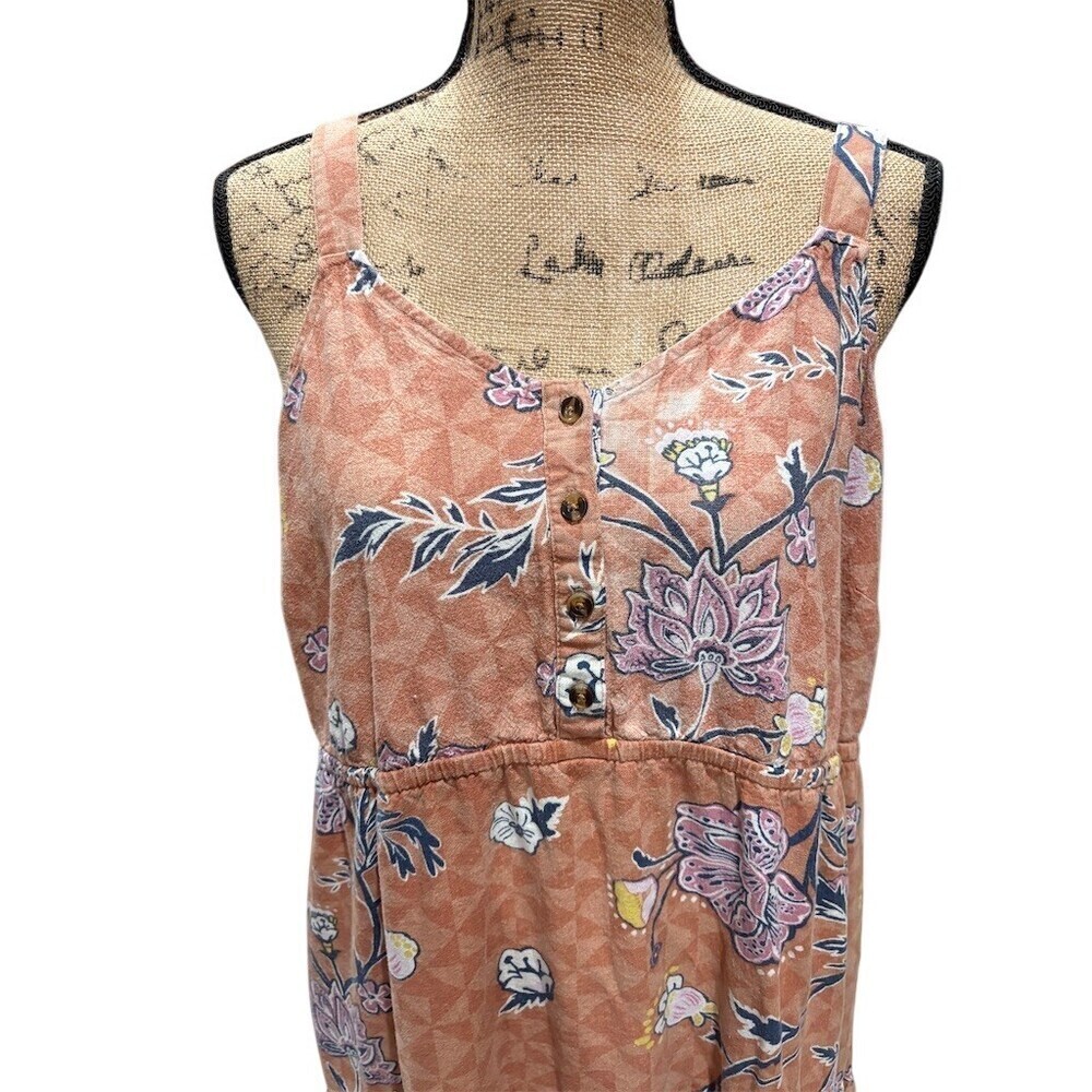 Sonoma Dress Womens 2XL Orange Floral Sundress  Babydoll Coquette Dainty - Picture 2 of 8